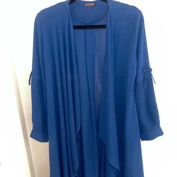 dark blue blazer/light throw over -size 1 (approx US 4) - Picture 1 of 3